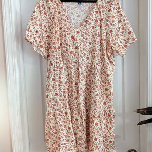 Old Navy Cream Floral Midi Dress